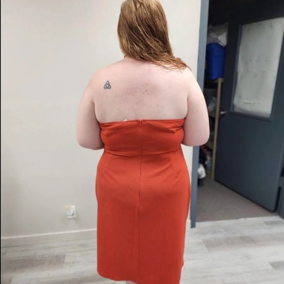 Modcloth Orange Halter Midi Dress - Size 4x - Picture 4 of 5